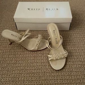 White House Black Market Ivory Silk Shoes NWT